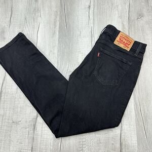 Levi's 511 Jeans Men's 34x32 Regular Fit Straight Leg Dark Wash Black Denim